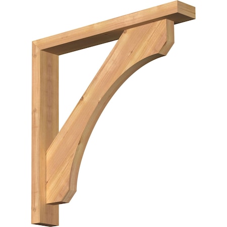 Legacy Block Smooth Bracket W/ Offset Brace, Western Red Cedar, 3 1/2W X 24D X 24H